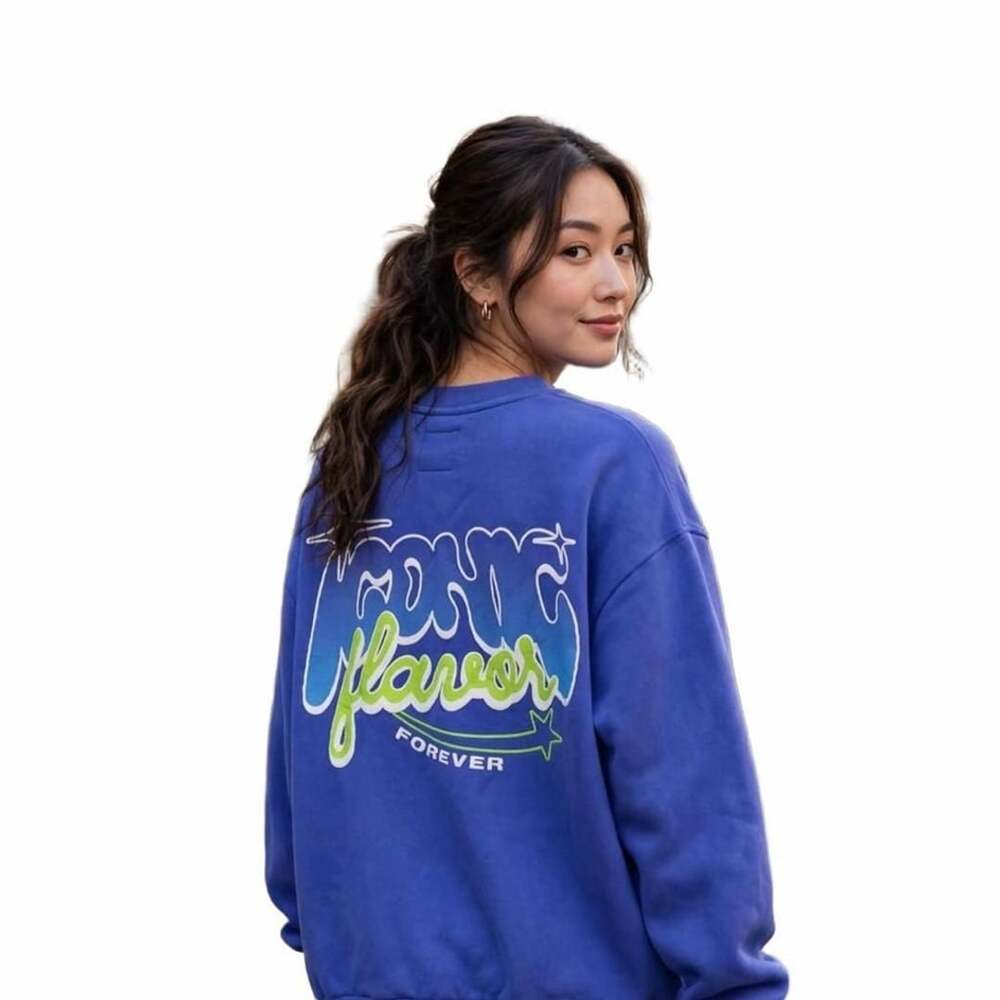 Poppi Blue Graphic Sweatshirt Iconic Flavor Forever Size L